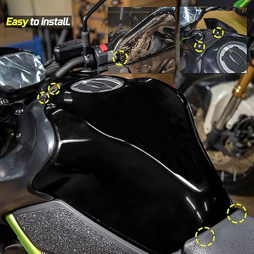 Miniatura 5 de Protector de cubierta de tanque de motocicleta color negro, tapa de tanque de gasolina de combustible, panel de carenado, protector de cubiertas de