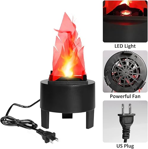 Miniatura 6 de Luz de llama LED electrónica, lámpara de llama falsa 3D de 110 V, lámpara de fuego falsa artificial, luz de efecto de escenario para Halloween,