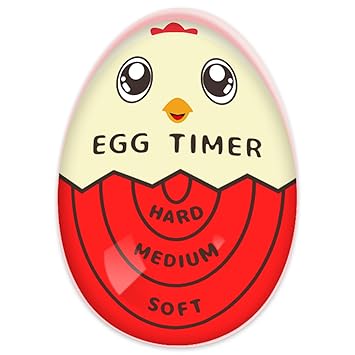 Lasubst Egg Timer for Boiling Eggs that Changes Color When Done, Red