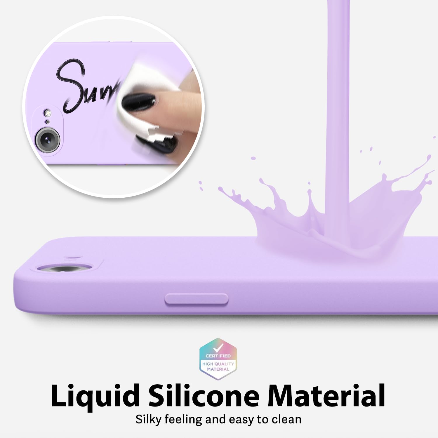 oakxco for iPhone 16 Pro Max Case Liquid Silicone, Soft Rubber Gel Elegant Aesthetic Basic Simple Cover, Cute Thin Slim TPU Matte Solid Color Plain Smooth Case for Women Girl, Light Pink — view 290