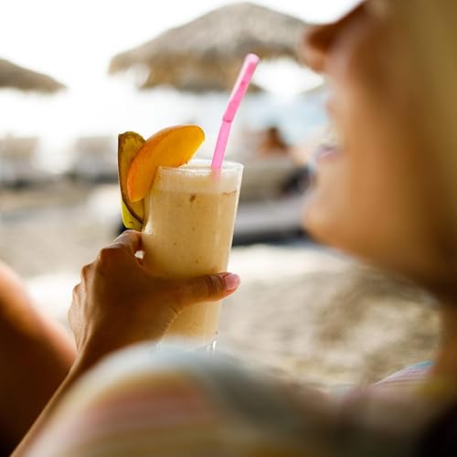 Miniatura 5 de KTOB - 100 popotes coloridos compostables 100% a base de plantas, biodegradables y flexibles, una fantástica alternativa ecológica a las pajitas