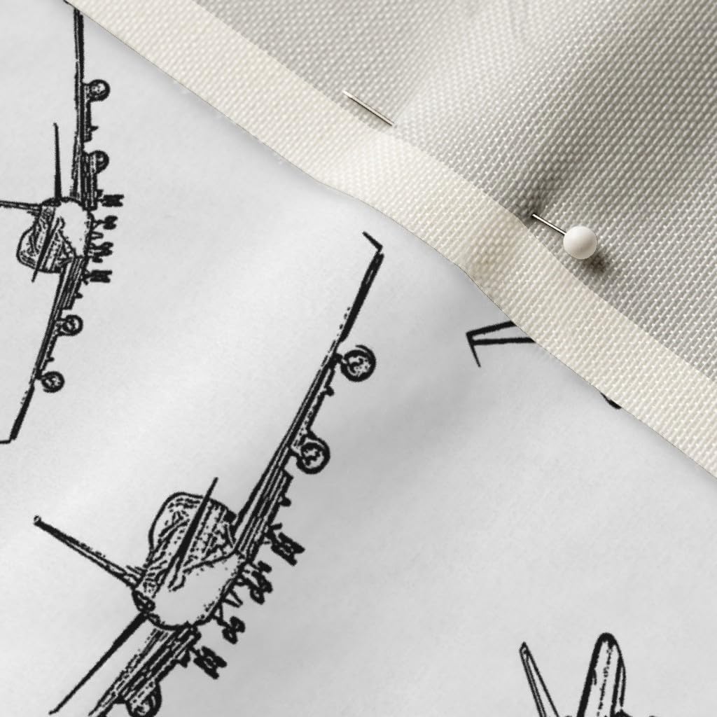 Spoonflower Fabric - Plane Small Airplane Pilot Boys Room Air Quilt Nursery Printed on Upholstery Velvet Fabric Fat Quarter - Upholstery Home Decor Bottomweight Apparel