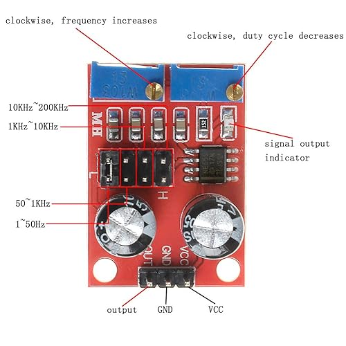 Miniatura 2 de 5PCS DC5-15V 4.2V V-PP a 11.4V V-PP NE555 Frecuencia de pulso Ciclo de trabajo Módulo generador ajustable onda cuadrada generador de señal de onda