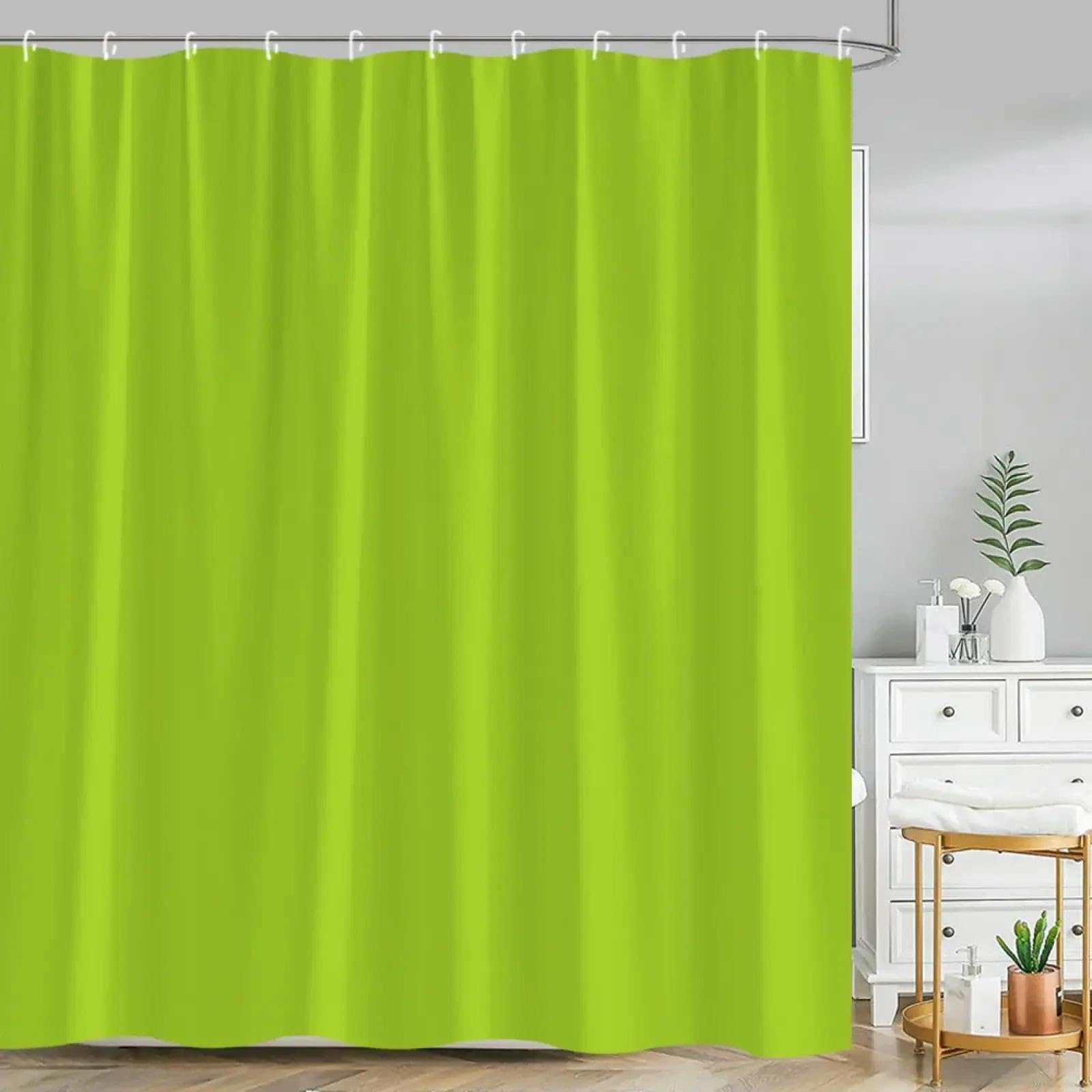 Rideau de douche pour baignoire vert forêt en tissu lavable pour salle de bain zen