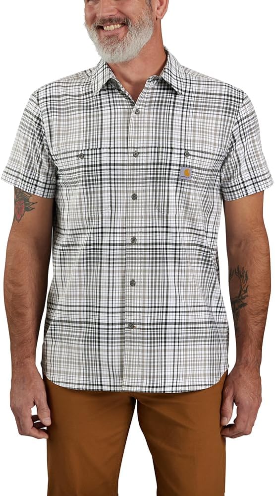 Carhartt Camiseta masculina 106139 Rugged Flex folgada, leve, manga curta