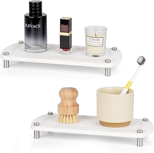 Miniatura 7 de Organizador de fregadero de cocina de secado instantáneo para fregadero de cocina, soporte de pedestal de diatomeas con protección de pies de acero