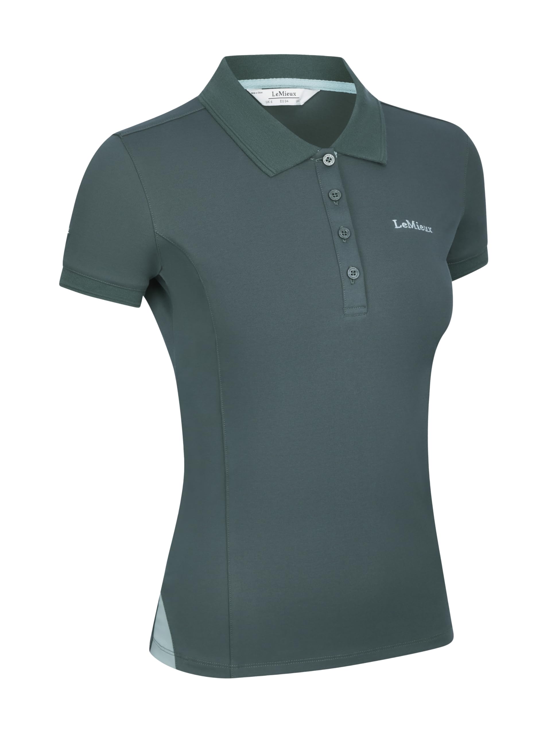 LeMieux Classique Womens Polo Shirt - Quick Drying Cotton Blend - Slim Cut Longer Length - Petrol - UK16