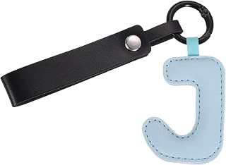 PATIKIL Initial Letter Keychain, PU Leather Key Chains Women Cute Short Lanyard Bag Charm