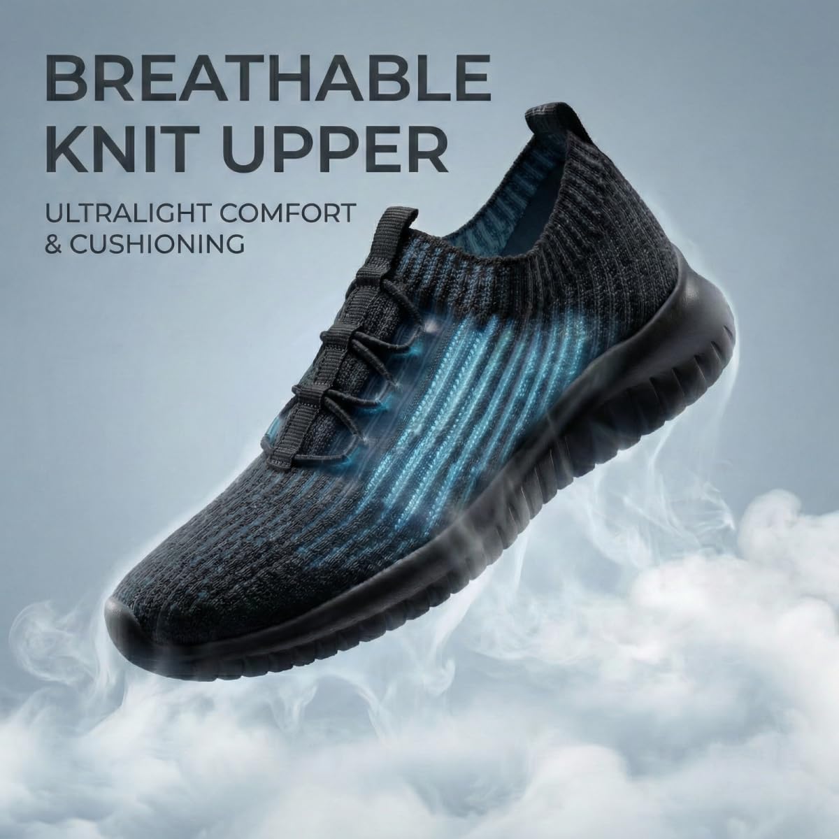 konhill Women's Slip On Walking Tennis Shoes - Comfortable Mesh Casual Work Memory Foam Sneakers for Standing All Day