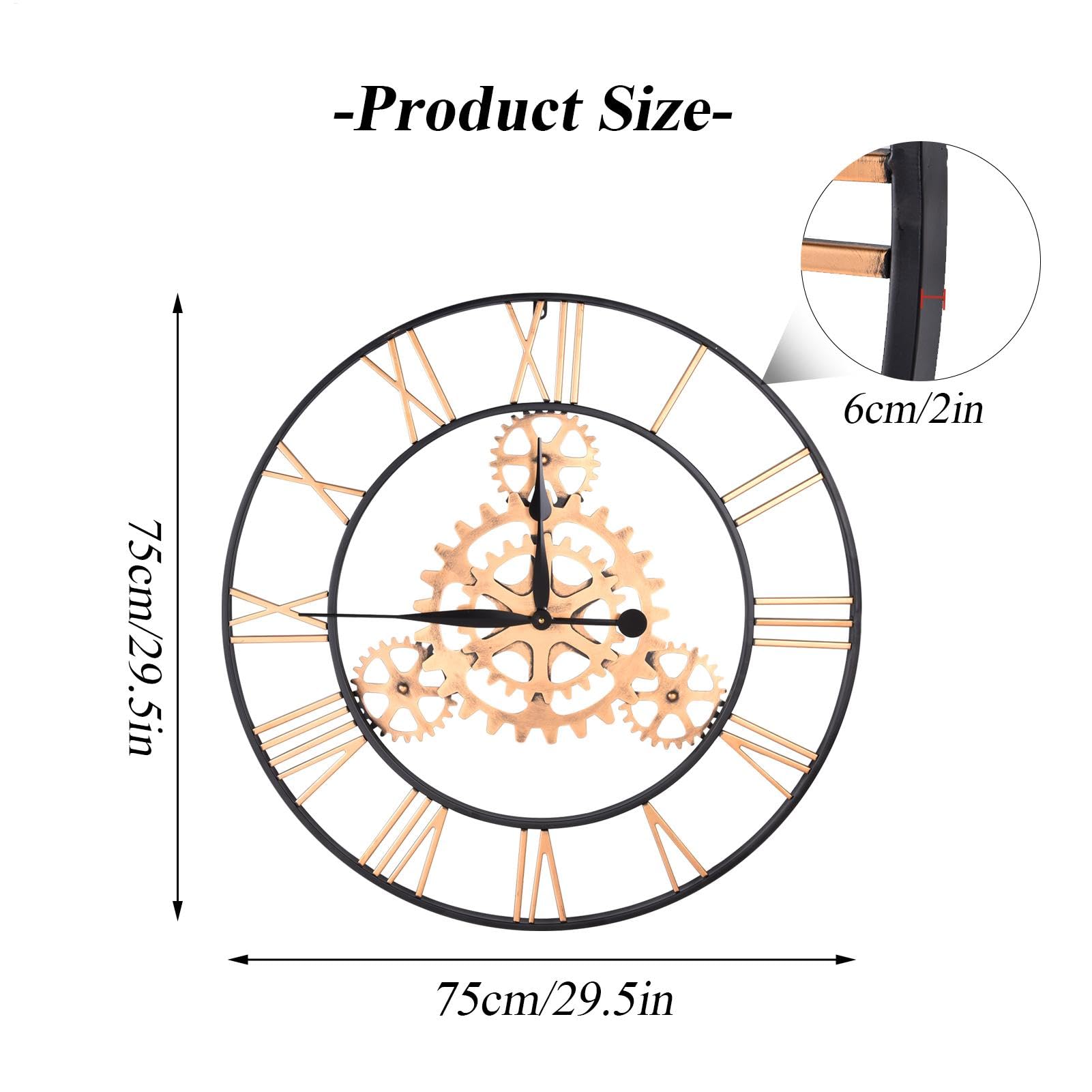 Reloj Pared Industrial Números Románticos A Pilas Artesanía Decorativa