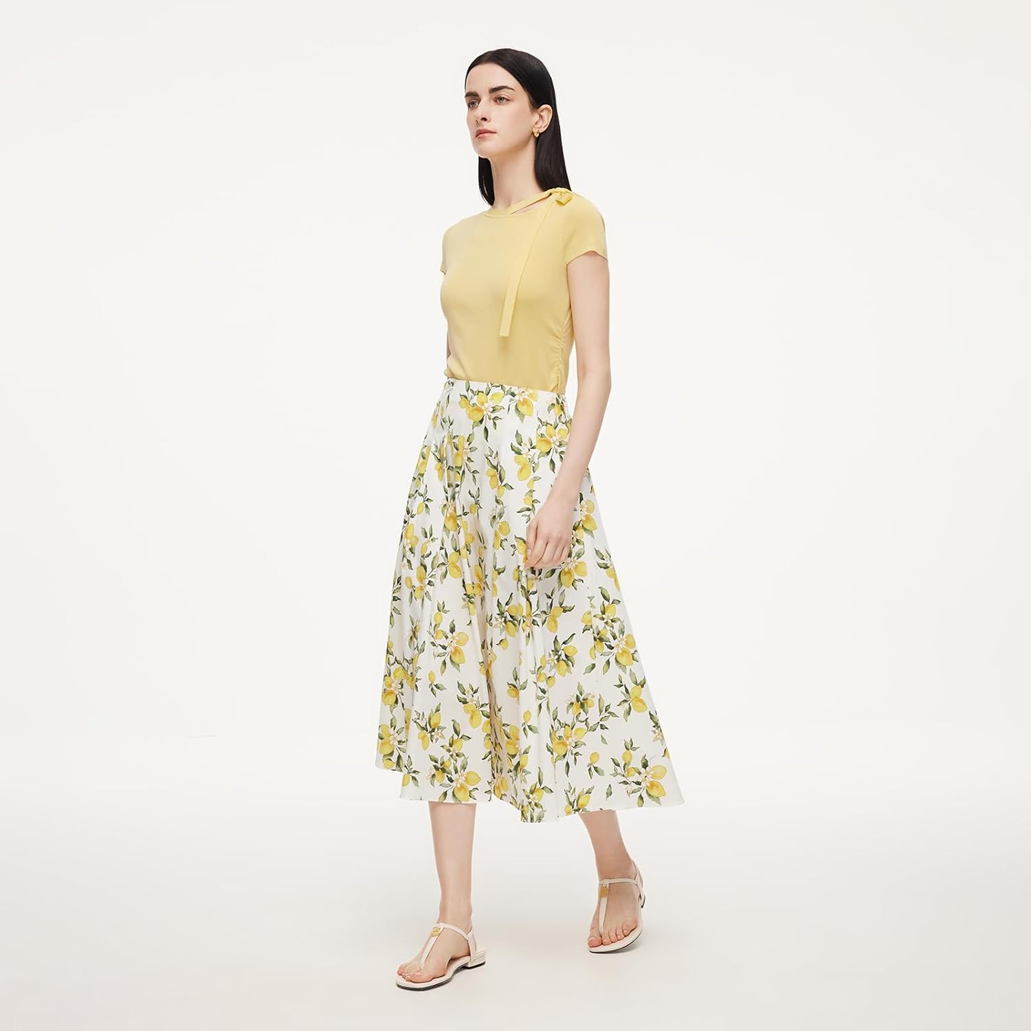 GOELIA Skirts for Women Summer Bohemian Floral Print Skirt Women's Midi Casual Flowy Skirt for Beach Party Holiday