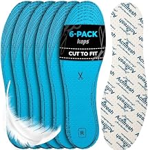6 Pairs Kaps Actifresh Shoe Insoles Inserts, Odor Control Freshness Technology Developed in Switzerland by Sanitized, Triple Layer, Cushioning Soft Latex, Cut to Fit, Universal Size Unisex