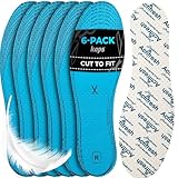 Shoe Insoles for Men & Women - 6 Pairs, Cut to Size Thin Inner Soles with Odour Control | Sanitized Antibacterial Technology | Kaps Actifresh