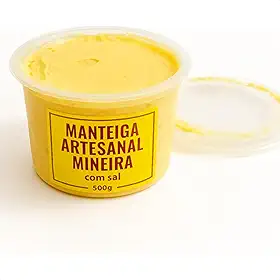 Manteiga Artesanal Mineira com Sal, 500g, Pura, Premium, sem conservantes industrializados