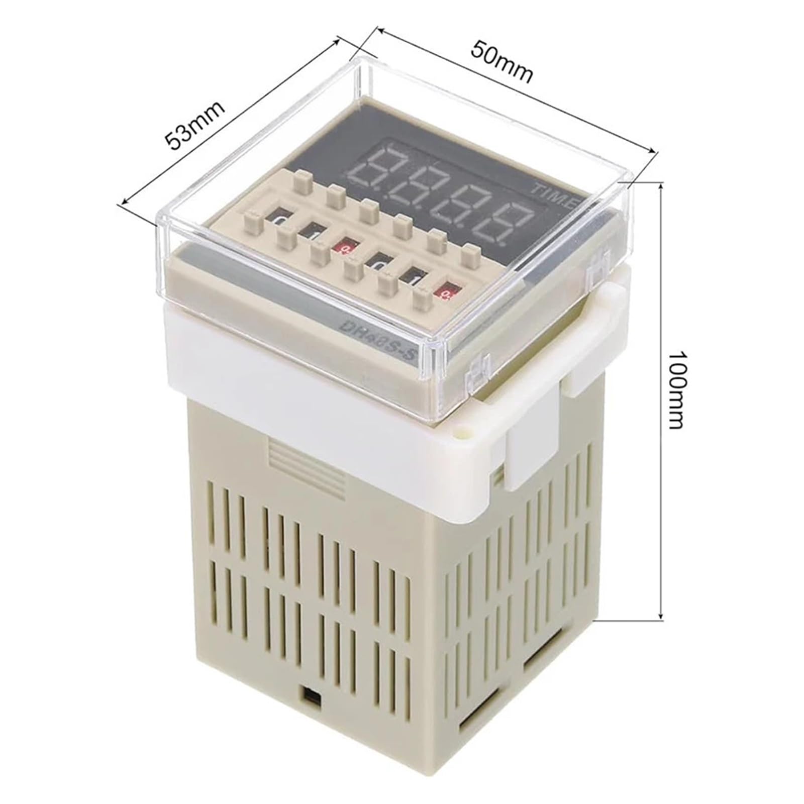 Przekaźnik czasowy DH48S-S Cyfrowy przekaźnik czasowy z podstawą 0,1 S-99H AC 110 V/220 V/380 V DC 12 V/24 V Programowalny timer opóźnienia dla powtarzających się cykli (DH48S-S ACDC12V)