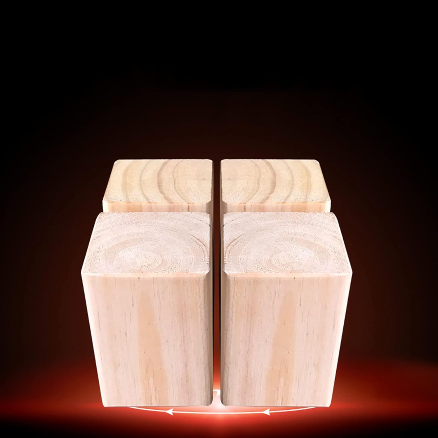 Set of 4 Furniture Legs Wooden Bed Supports,Furniture Supports 3cm Sturdy Base,Furniture Riser,Table Legs Riser Solid Wood Block(Color:A,Size:12 * 12cm/4.8 * 4.8in)