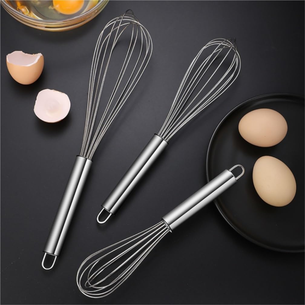 Varillas de Batir para Cocinar Batidor De Huevos Manual con Globos, Utensilios De Cocina For Cocinar Y Hornear, Mezclar Y Huevos, Espumar, Batir(8 Inches)