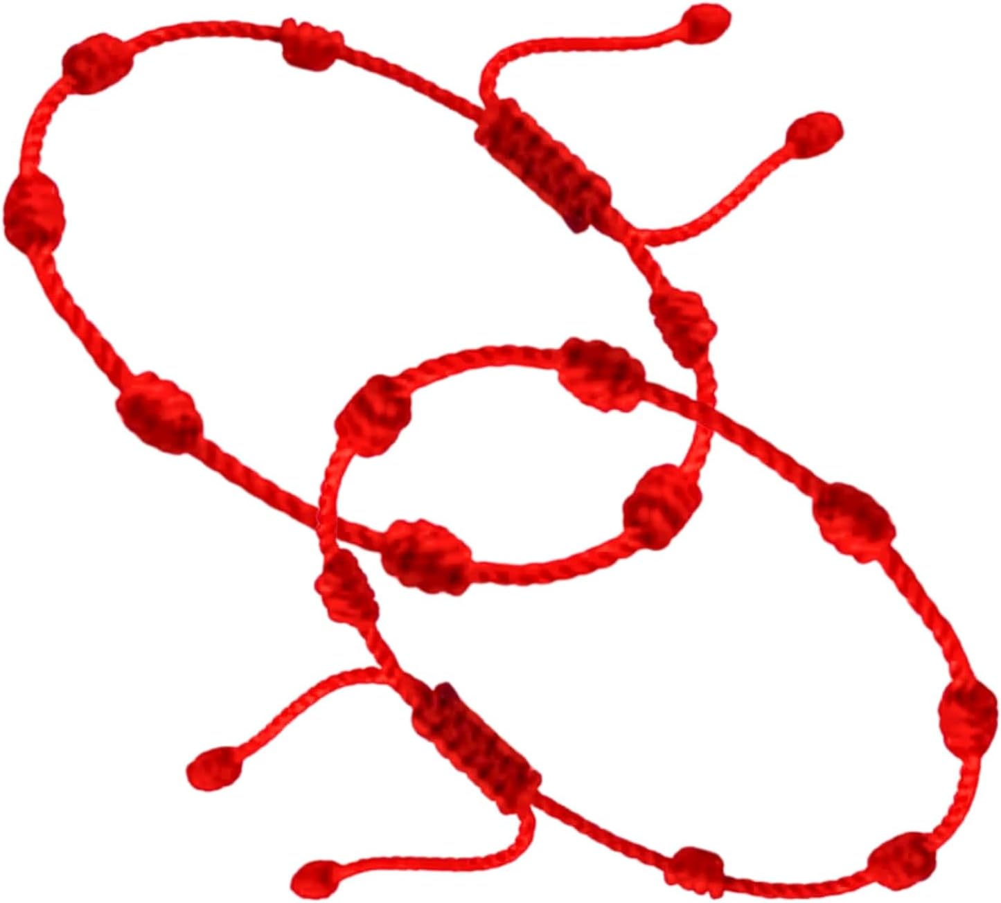 Kit 2 Pulseira Kabbalah 7 Nós Vermelha Ajustável de 15 a 25cm O Francisco Original
