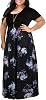 Nemidor Plus Size Maxi Dresses for Curvy Women Casual Summer Short Sleeve Chevron Print Long Dress with Pocket 14-26