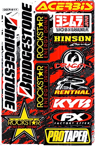 6 Sheets New Multi Logo Car Motocross Atv Enduro Bike Race Racing Decal Sticker Graphic Sm21 #TOP3