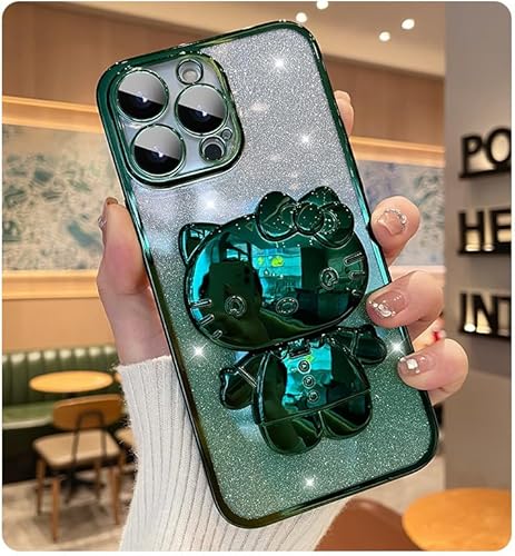 Spevert for iPhone 17 Pro Case Luxury Glitter Case with Cute Rabbit Stand,Glitte