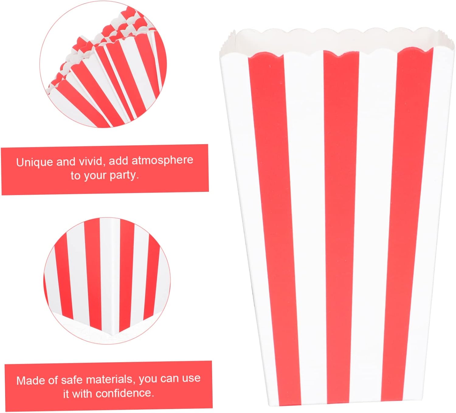 24pcs Portable Snack Buckets for Popcorn and French Fries Carnival Party Containers Fun Food Storage for Celebrations and Birthdays