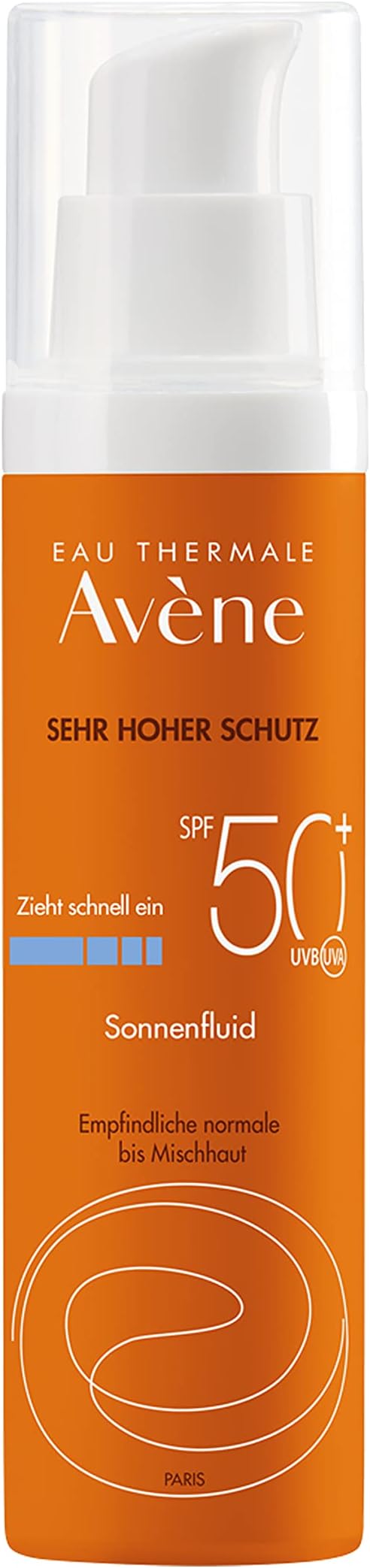 Sunscreen SPF50+ Fluid 50 ml l I UVA, UVB and Blue Light Protection I Very High Protection I Water Resistant, No White Cast I Fast Absorption I Lightweight I Fragrance Free I Noncomedogenic