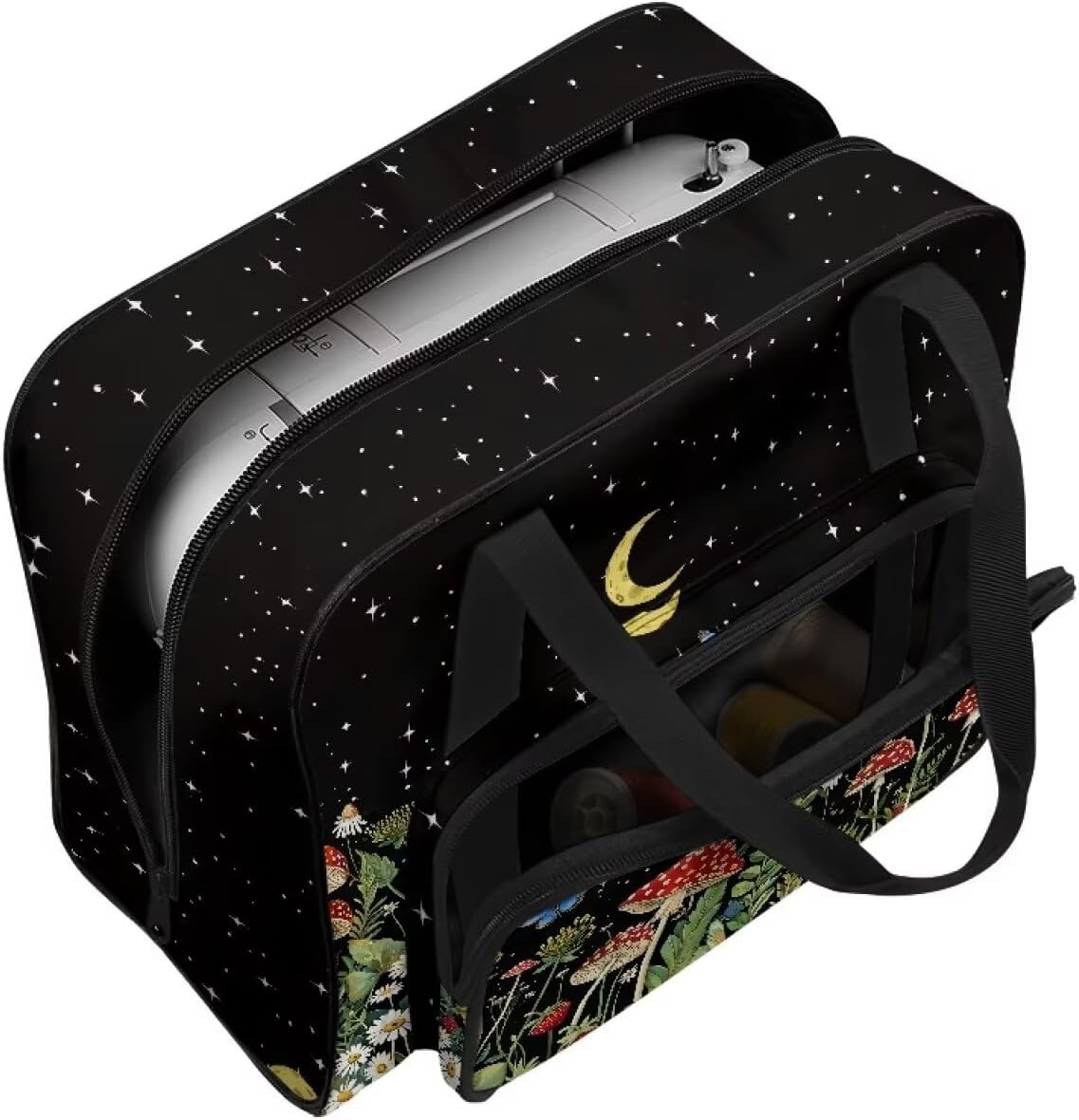Mushroom Sewing Machine Case Hard Sewing Machine Cover Dust Cover Sewing Machine Carrying Case Large Sewing Bag for Home Crafts Travel Classroom Clothing Design