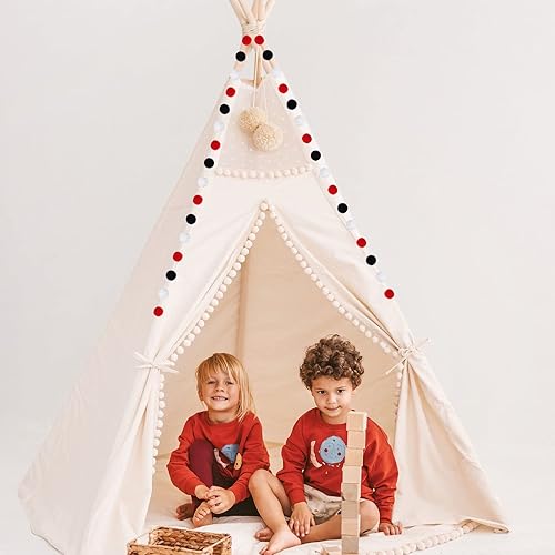 Miniatura 5 de Zwiebeco Guirnalda de bolas rojas y negras y blancas para cumpleaños, baby shower, boda, despedida de soltera, habitación de niños, guardería, aula