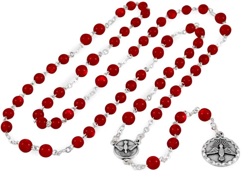 Rosary Chaplet Red Beads Holy Spirit