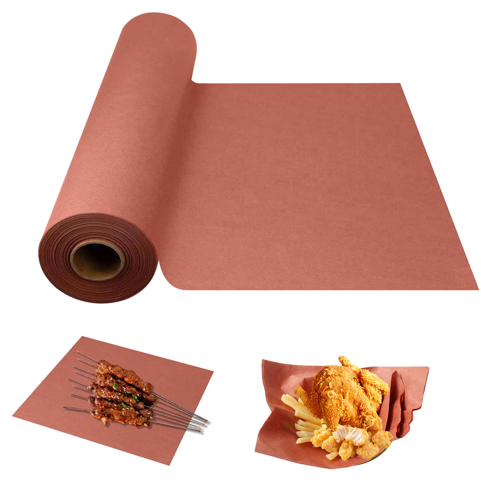 Papier rzeźniczy, różowy papier typu kraft, 30 cm x 30 m, oryginalny papier typu kraft, do grilla, wędzarni, mięsa ryb, perfekcyjne gotowanie soczystych potraw