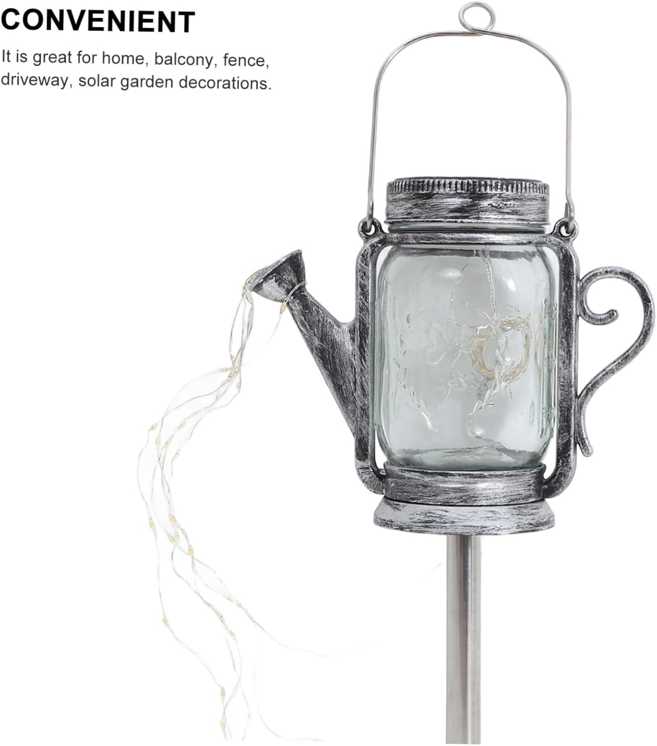 2pcs Solar Powered Jar Hanging Lights for Outdoor Decoration Lanterns for Patio Garden and Balcony Energy Saving Solar Jar Fairy Lights