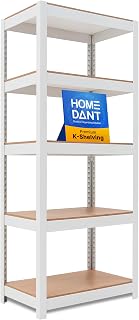 HOMEDANT House 5-Tier 24.1" Wide Laminated Metal Shelving Unit - Adjustable Heavy Duty Storage Rack for Kitchen Garage Pantry Closet