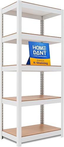 Miniatura 20 de HOMEDANT House - Estantería de metal resistente ajustable de 24.4 pulgadas de ancho y 5 niveles para garaje, estantes de almacenamiento de pie,