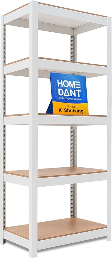 HOMEDANT House 5 Tier 24.1" W Laminated Metal Shelving Unit