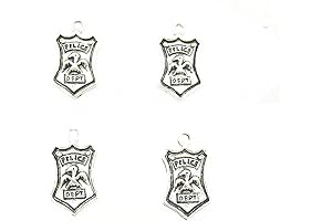 40 Pcs Silver Police Charms