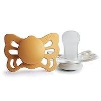 Vista 13 de FRIGG Butterfly Anatomical SilkySoft - Chupete de silicona para bebé, fabricado en Dinamarca, sin BPA (crema/salvia, 0-6 meses)