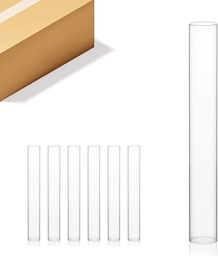 Miniatura 109 de WGVI Funda para portavelas Hurricane, ancho de 6 pulgadas, altura de 10 pulgadas, portavelas cilíndrico de vidrio transparente, tubo de chimenea