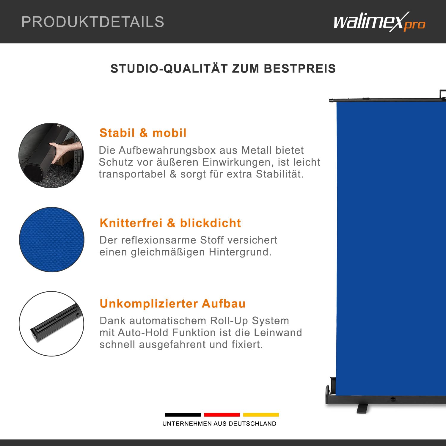 Walimex pro 1023209 | Roll-up-Fotohintergrund Grün