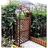 WFENG Pergola Rankhilfe Rankgitter Torbogen,Pflanzbogen Rosenbögen,Gartenbogen Spalier,für Kletterpflanzen Gartendekoration/Schwarz / W140cm×H230cm