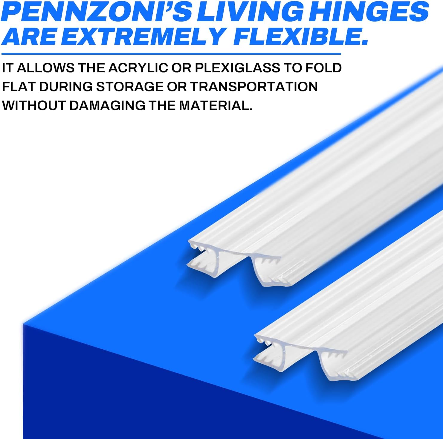PENNZONI Plastic Hinges for Drum Shield Panels, Golf Cart Windshield, Clear PVC, 36 Inch, 1 Piece