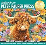 Highland Cow 500-Piece Jigsaw Puzzle (gold foil highlights)