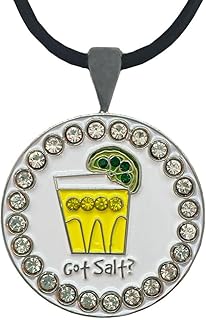 Giggle Golf Bling Got Salt (Tequila Shot) Golf Ball Marker with Golf Necklace for Women