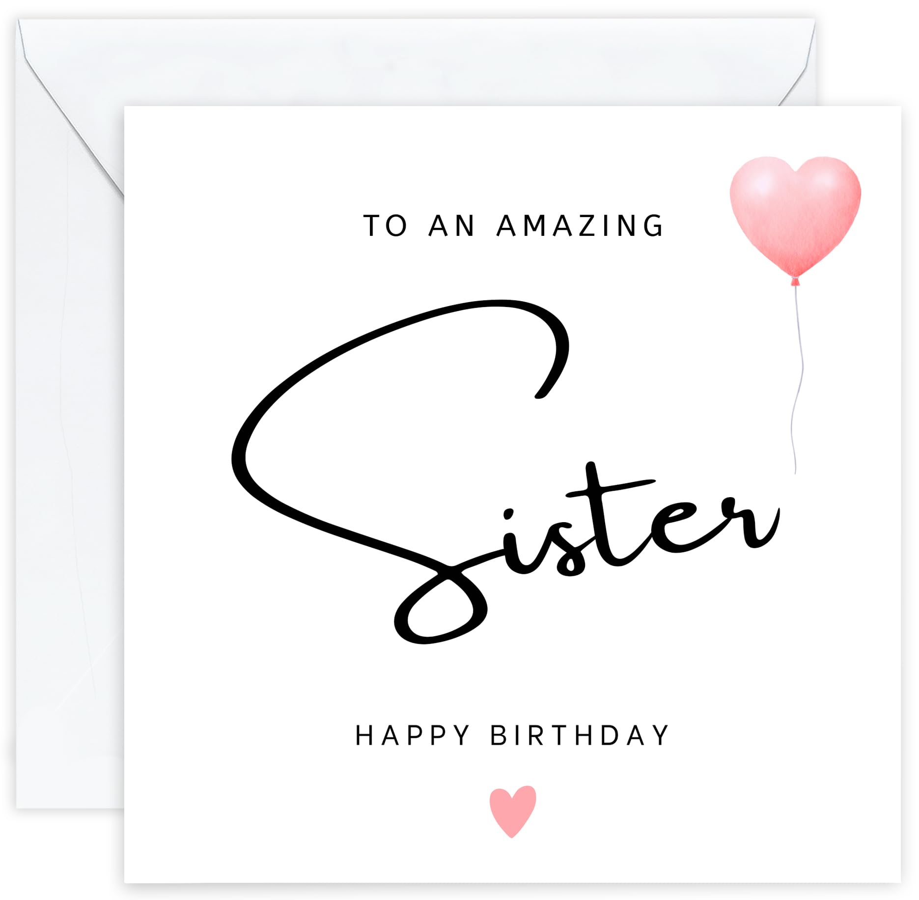 Personalised Sister Birthday Card – Elegant Birthday Card for Sister with Customised Message on Premium 350gsm Cardstock, Ideal from Brother or from Sister for an Amazing Sister Birthday (Sister)