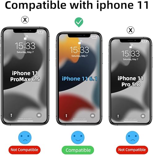 Miniatura 8 de Tigowos Funda magnética diseñada para iPhone 11 de 6.1 pulgadas, protección de grado militar y compatible con MagSafe, parte trasera translúcida con