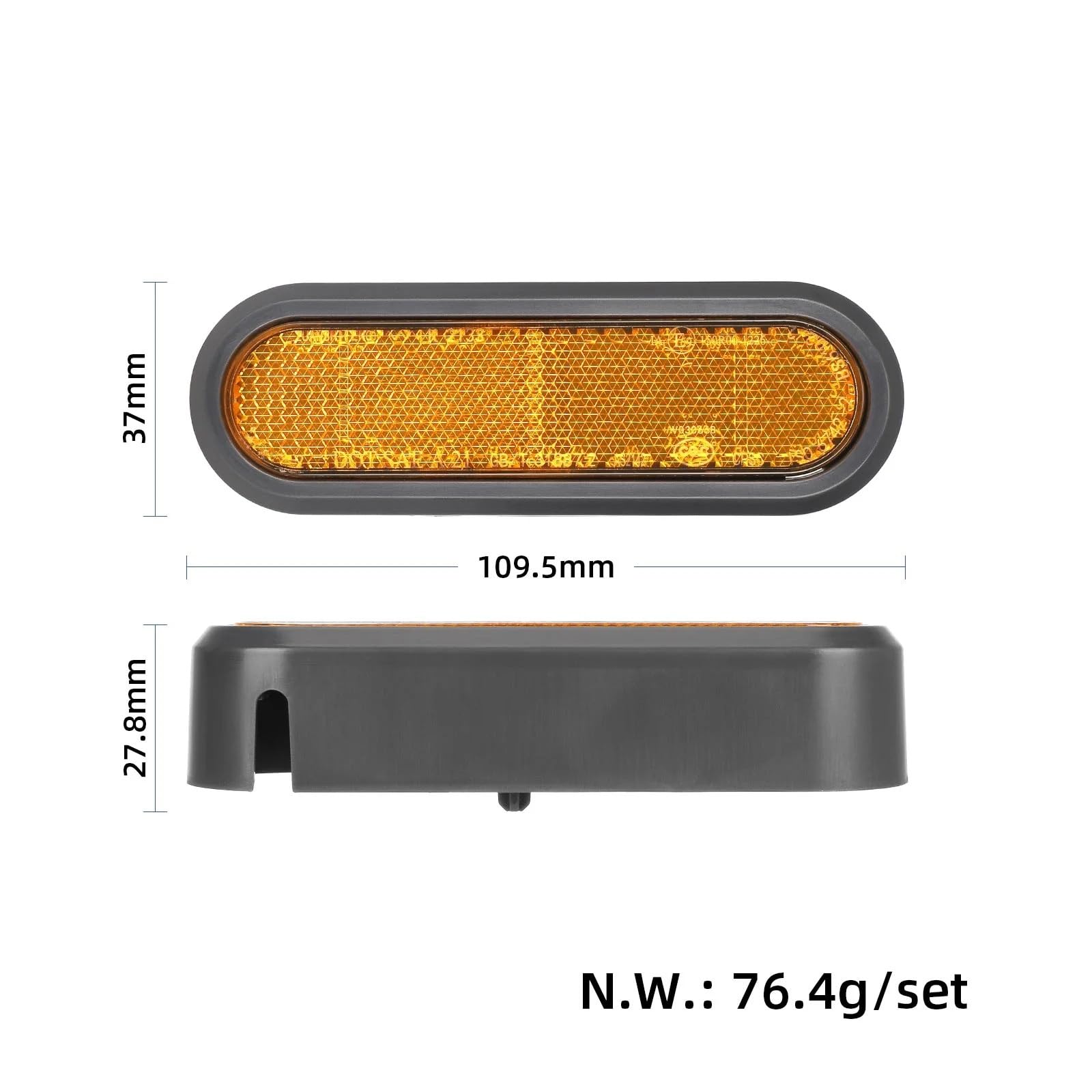 Copertura laterale riflettente con viti per Xiaomi 5/5Pro/5Max/5Plus Scooter Elettrico Giallo Strisce Riflettenti Posteriori Set Accessori