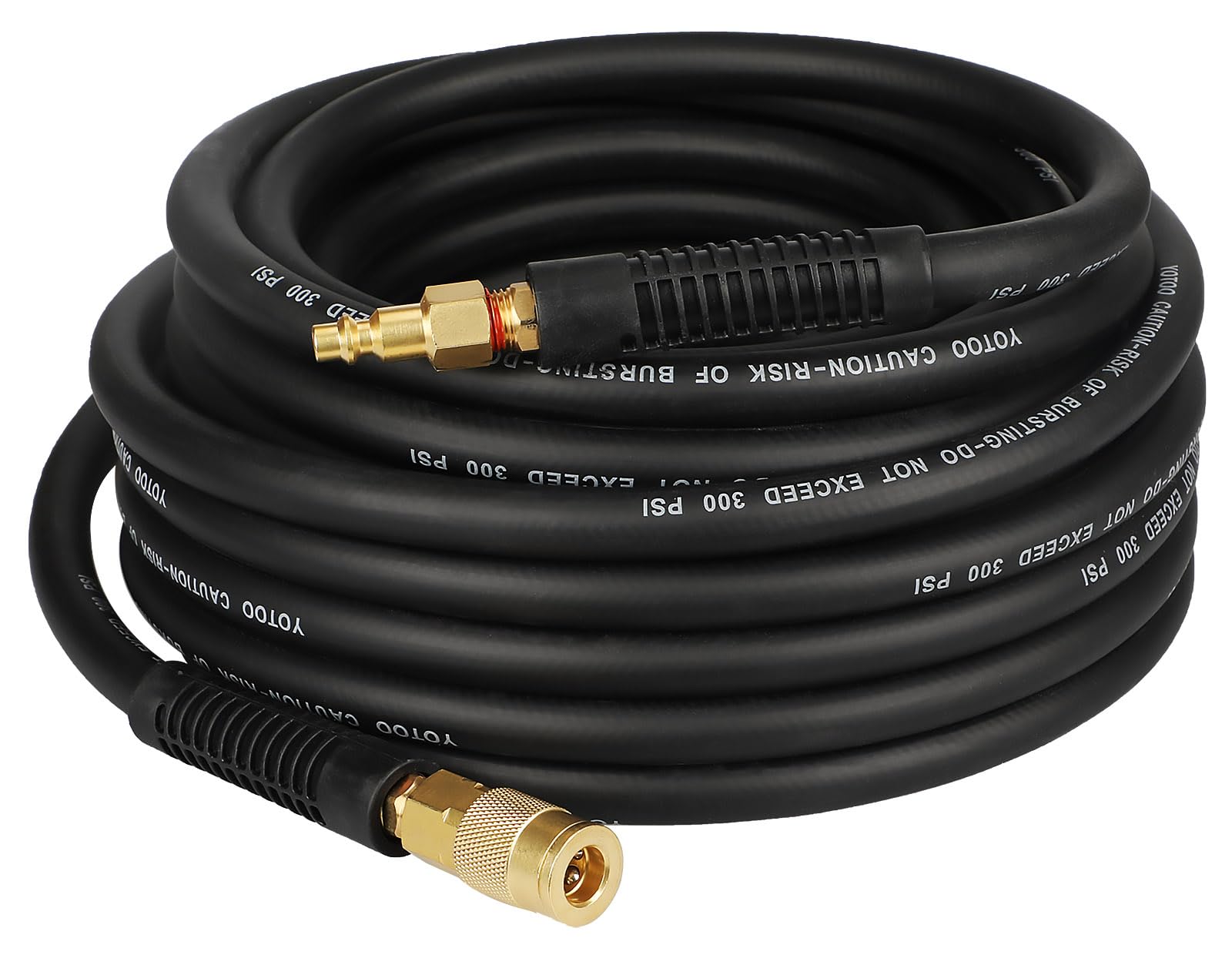 YOTOO Tubo dell'aria ibrido da 0,9 cm x 1,5 m, 300 psi, resistente, leggero, resistente alle pieghe, flessibilità per tutte le stagioni con raccordi industriali ad accoppiamento rapido da 1/4