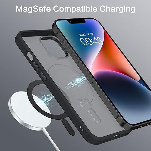 Miniatura 7 de DUEDUE Funda magnética para iPhone 14, iPhone 13 con soporte invisible compatible con Magsafe, funda protectora de cuerpo completo, delgada, a