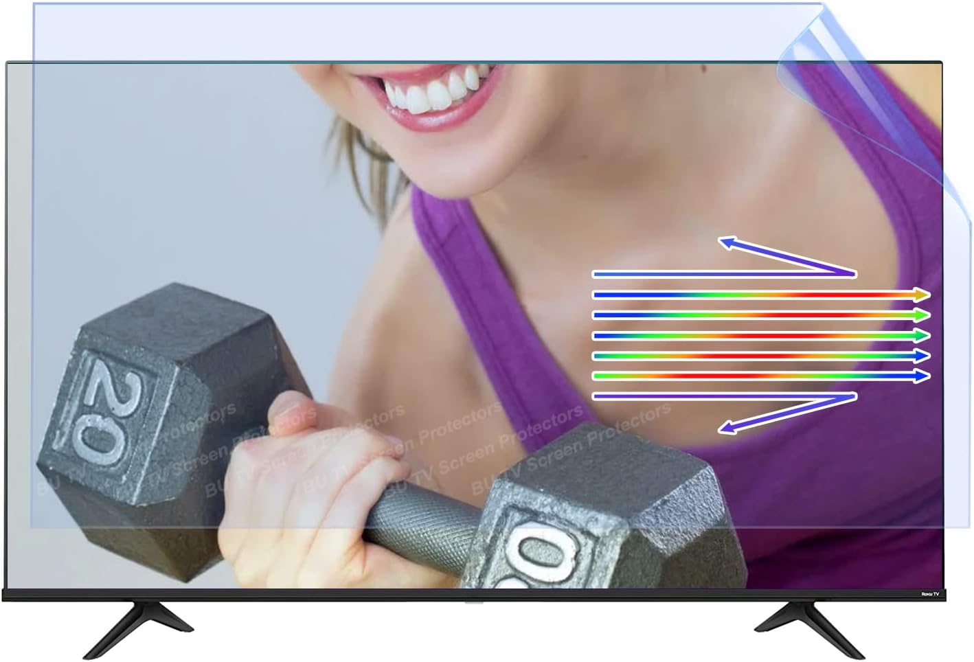 32-75 Inches TV Display Protector Film Anti-Glare/Anti Blue Light/Anti Scratch,48" 1062 * 597