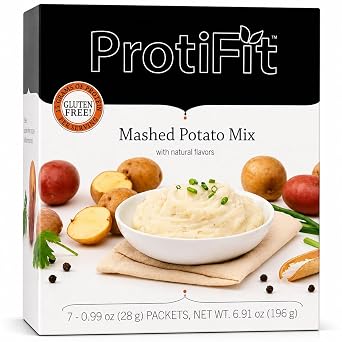 ProtiFit Protein Mashed Potato Mix, 15g Protein, 110 Calories, Low Sugar, Low Fat, Gluten Free, 7 Servings Per Box
